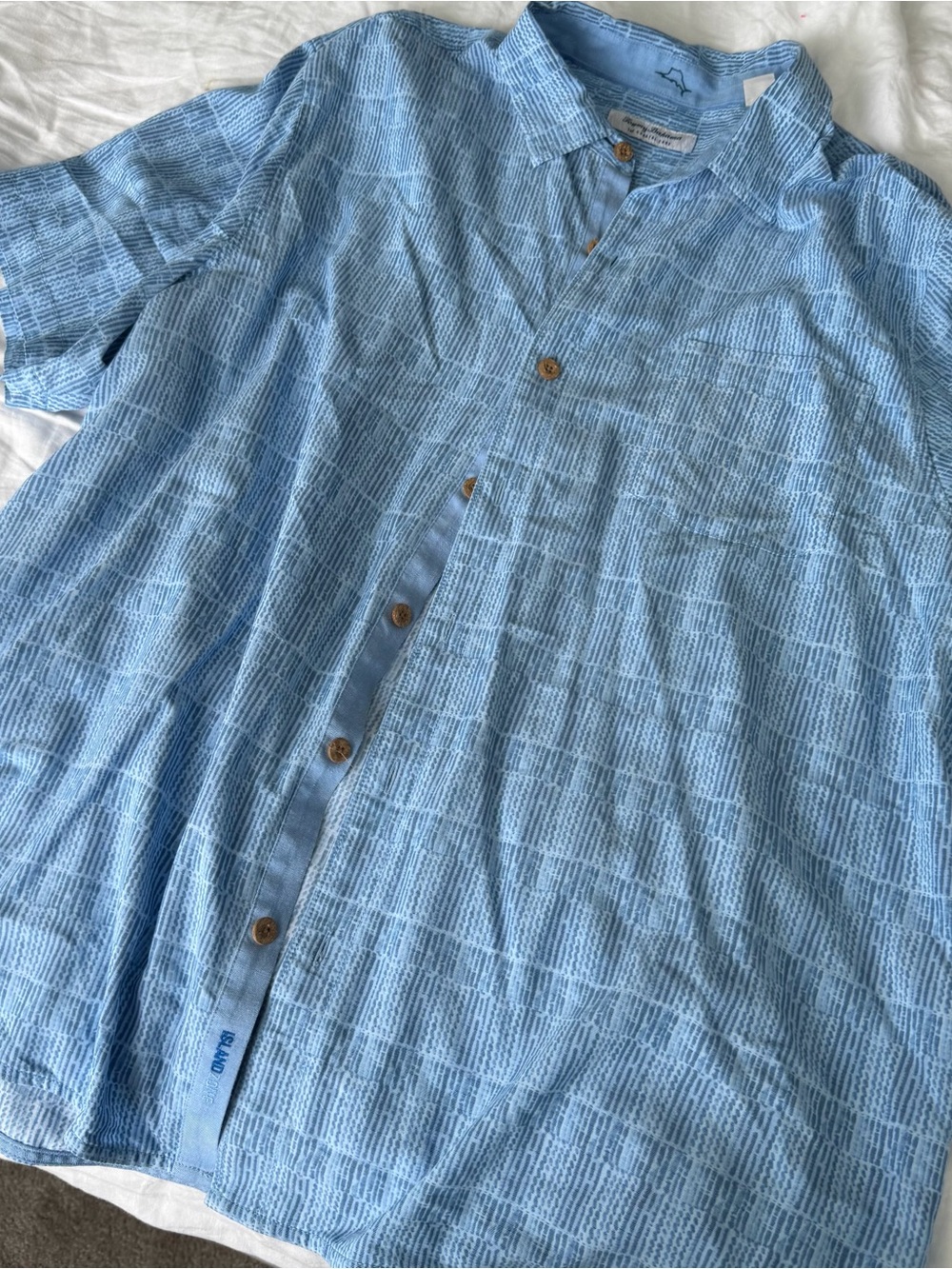 Tommy Bahama Light Blue Short-Sleeve Button-Down Shirt